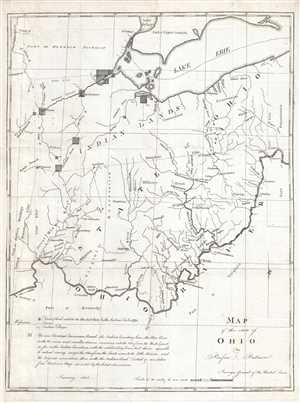 1804 Rufus Putnam Map of Ohio (one of the earliest separate maps of Ohio)