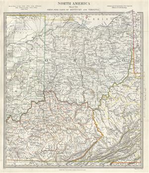 1833 S.D.U.K. Map of Ohio, Kentucky and Virginia