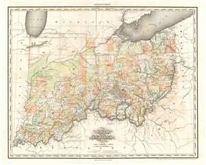 1824 Tanner Map of Ohio and Indiana