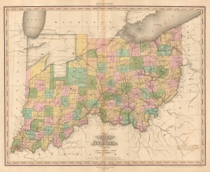 1825 Tanner Map of Ohio and Indiana