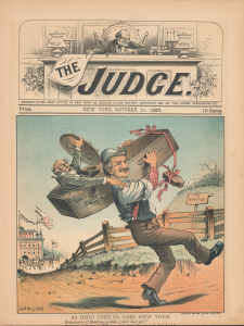 1885 Hamilton Satirical Political Cartoon, New York Gubernatorial Election