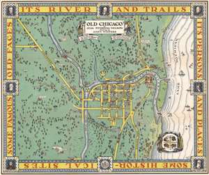 1940 Nelson Pictorial Map of 'Old Chicago', Illinois