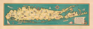 1947 Schneider Pictorial Map of Long Island