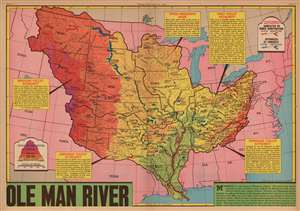 1945 Sundberg 'Old Man River' Map of the Mississippi River System
