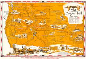 1948 Shope Pictorial Map of the Western United States (Oregon Trail)
