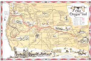 1948 Shope Pictorial Map of the Western United States (Oregon Trail)