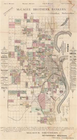 1887 Mann and Wolfe City Map or Plan of Omaha, Nebraska