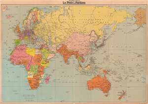 1939 Le Petit Parisien Map of the World during World War II