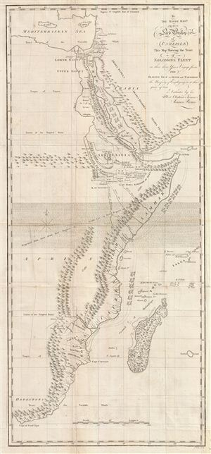 1813 Bruce Map of East Africa showing Solomon's Route to Tarshish and Ophir
