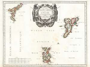 1665 Sanson Map of the Faroe, Shetland and Orkney Islands