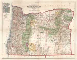1906 Bond and General Land Office Map of Oregon