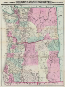 1878 Habersham and Gill Map of Oregon and the Washington Territory