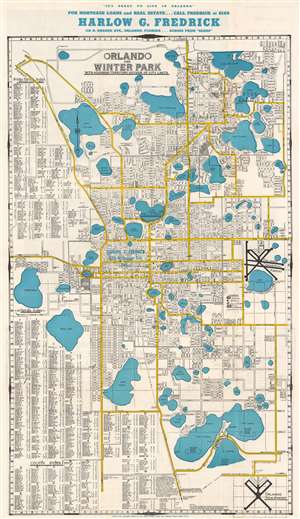 1947 Cobb City Plan or Map or Orlando and Winter Park, Florida
