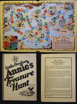 1933 Little Orphan Annie Fantasy Map Board Game of a Treasure Hunt