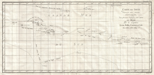 1769 Cook Map of Tahiti, the Society Islands, and the Vicinity