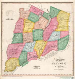 1839 Burr Map of Otsego County, New York
