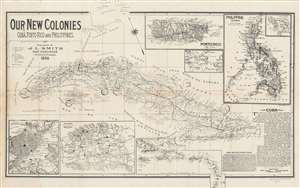 1898 Smith Map of Cuba, Puerto Rico, and the Philippines