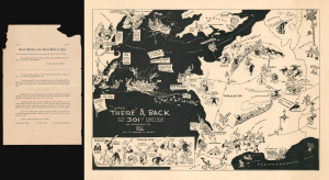 1933 Rothe and Gibbs Pictorial Map of Europe / WWI Route of 301st Artillery