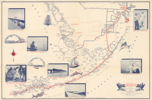 1950 American Automobile Association Overseas Highway Road Map, Florida Keys