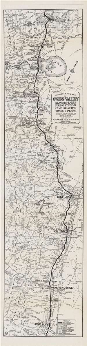 1930 Auto Club of Southern California Strip Map, Owens Valley
