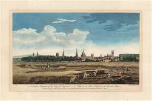 1751 Boydell Perspective View of the City of Oxford (South)
