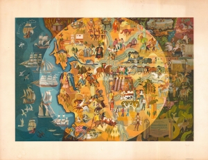1950 Sheets Pictorial Historical Map of Northern California