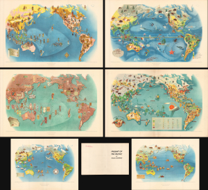 1943 Complete Set of Six Covarrubias Pictorial Maps of the Pacific Region