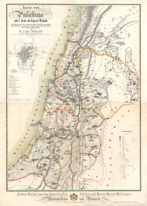 1843 Beiling Map of Palestine or the Holy Land