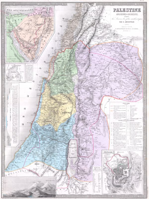1870 Andriveau-Goujon Map of Palestine - Israel