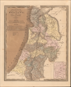 1849 Greenleaf Map of Palestine, Israel, Holy Land