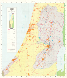 1994 Toufakji Arabic Wall Map of Israeli Settlements in Palestinian Territories
