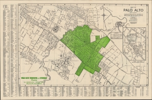 1953 C. E. Hunt Map of Palo Alto, California and Environs, Silicon Valley