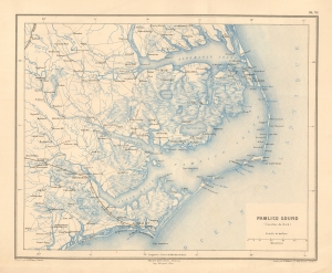 1890 Vorzet Map of Pamlico Sound and Albemarle Sounds, North Carolina