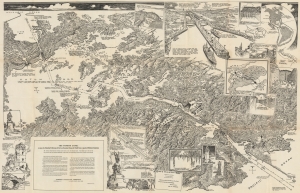 1925 Owens Pictorial Bird's-Eye View Map of the Panama Canal