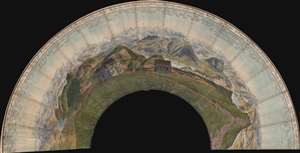 1860 Panorama View Map from Rigi Kulm, Swiss Plateau, Switzerland