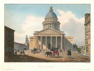 1845 Arnout View of the Pantheon in Paris, France
