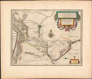 1650 Blaeu Map of Paraguay