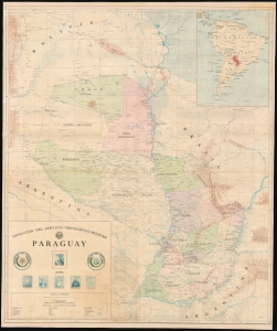1984 Wall Map of the Republic of Paraguay