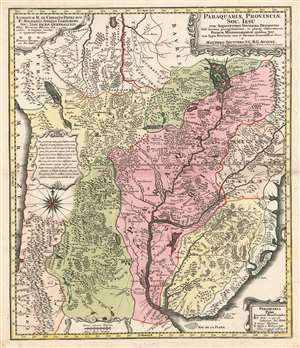 1730 Seutter Map of Paraguay
