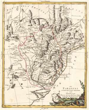1785 Zatta Map of Paraguay and the Neighboring Countries