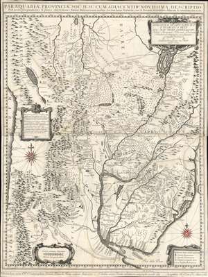 1760 Dávila Jesuit Map of Paraguay, Uruguay, La Plata