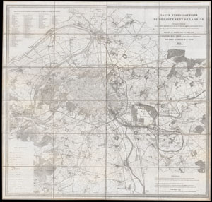 1852 Andriveau Goujon Map of Paris and Environs, France