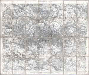 1902 L'Armee Case Map of Paris and Environs