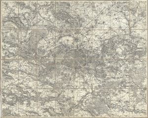1860 Depot de Guerre Case or Pocket Map of Paris and its Environs, France