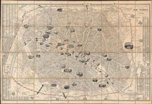 1847 Fatout Pictorial Map of Paris, France