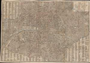 1824 Hérisson City Plan or Map of Paris, France