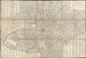 1814 Jean City Plan or Map of Paris, France