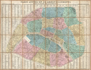 1867 Logerot Map of Paris, France