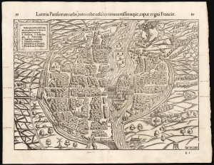 1550 Münster Map of Paris, France