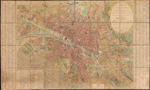 1808 Picquet First Empire Case City Plan or Map of Paris, France